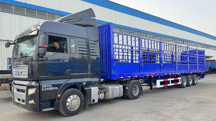 3 Axle Cargo Fence Semi Trailer with Air Suspension in Russia