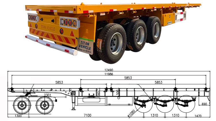 Remorque Plateau Camion 40 Pieds à Vendre au Congo