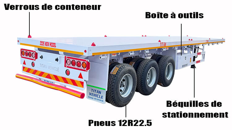Remorque Plateau 3 Essieux à vendre au DRC