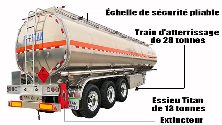 Semi Remorque Citerne Carburant en Aluminium à Vendre Au Sénégal