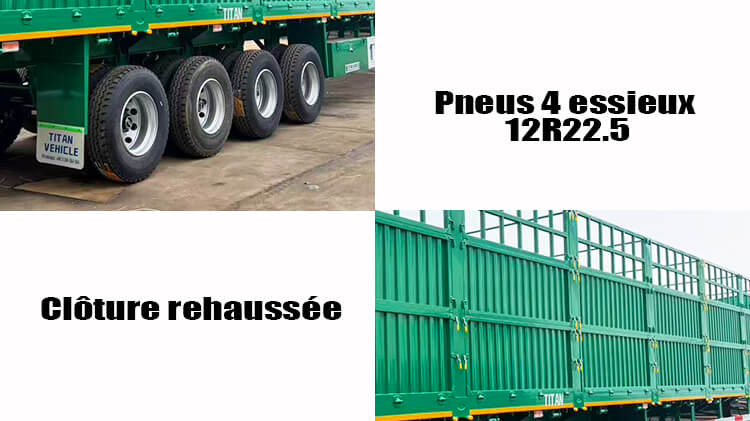 Semi Remorque porte-Clôture 4 Essieux à Prix d'usine en Vente au Togo