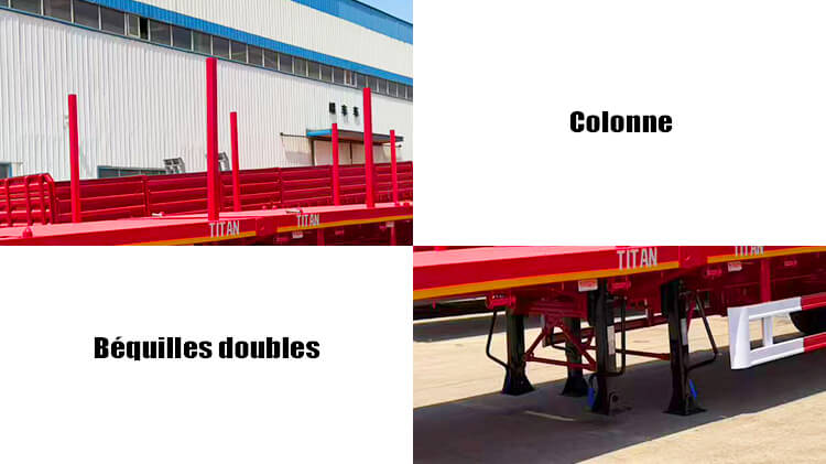 Semi Remorque Plateau Extensible avec Colonnes à Vendre au Gabon