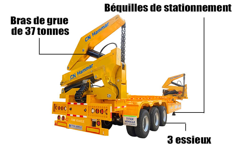 Semi Remorque Side Loader pour Conteneur CN Hammar à Vendre à Dakar Sénégal